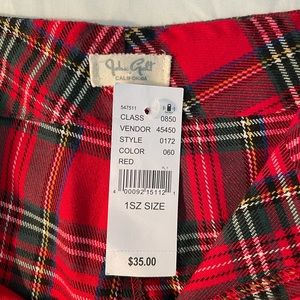 Brandy Melville Red Plaid NWT Pants One Size